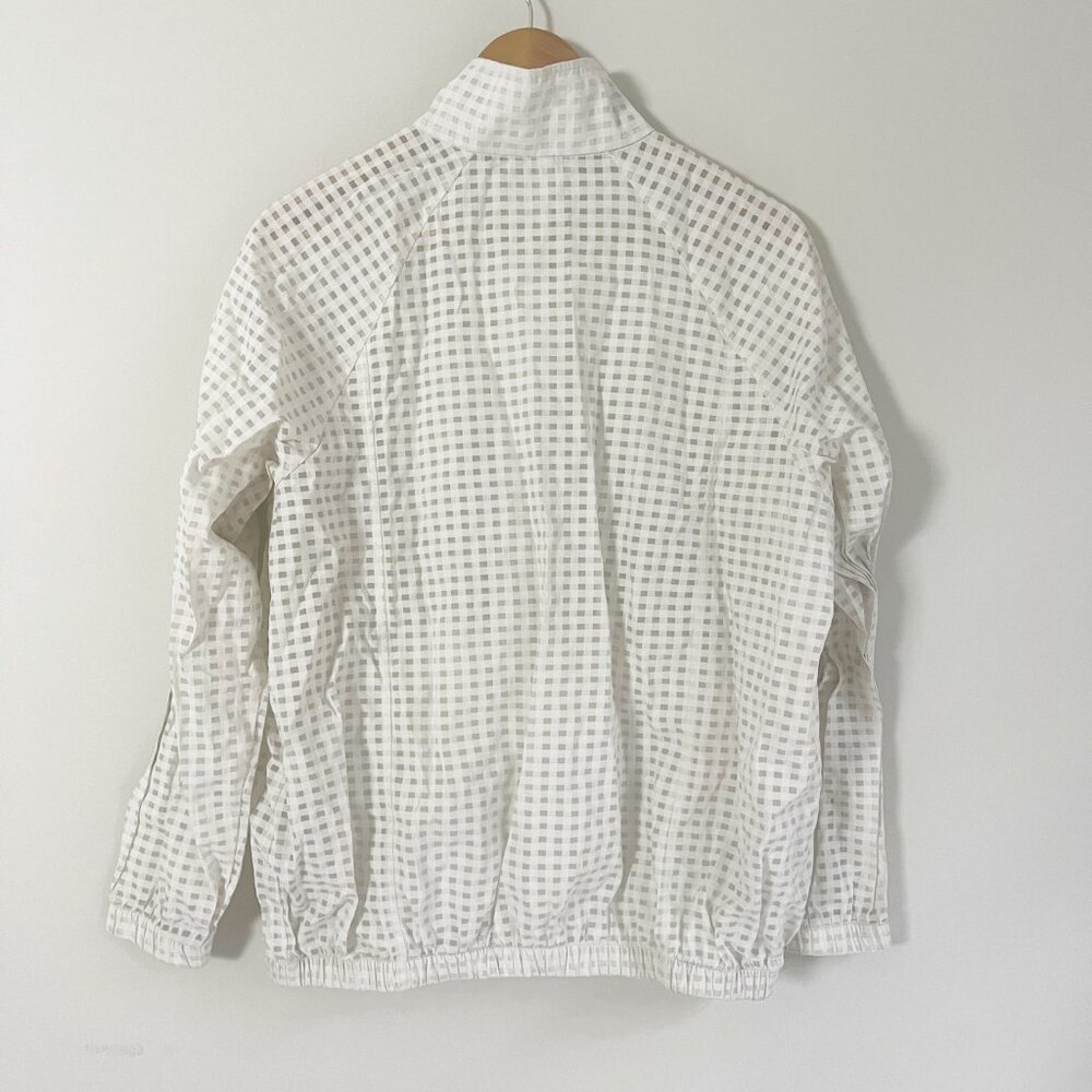 Fabletics White Checkered Windbreaker Jacket S - image 2
